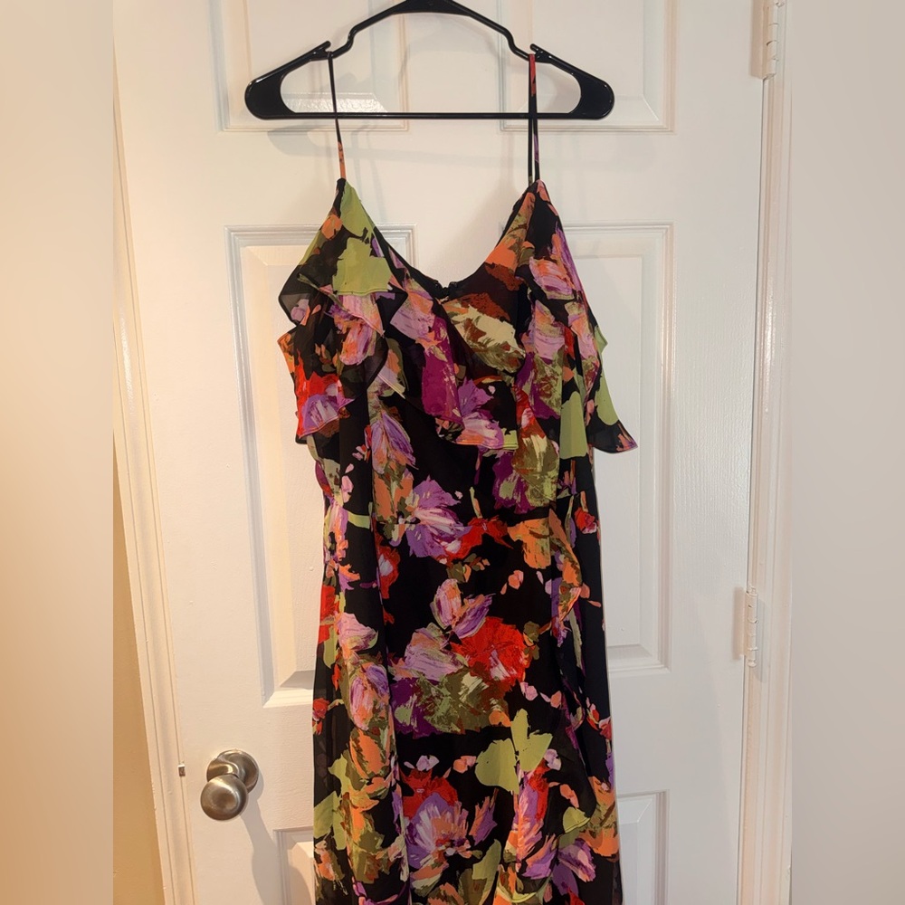 NWT London Times Petite Floral-Print Cold Shoulder Maxi Dress Size: 20W - Picture 7 of 16
